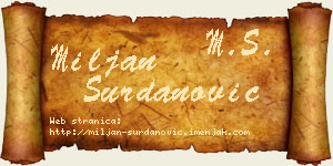 Miljan Surdanović vizit kartica
